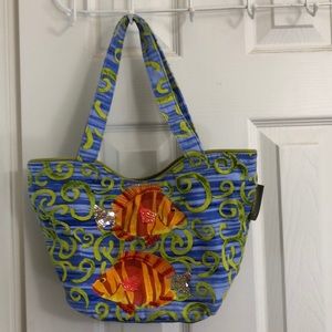 Cute sequined goldfish zipped bag 8”x12”x4”